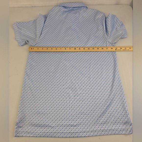 PGA Tour Pro Series Men's Blue Patterned Polo Shirt Golf Size Medium F-2062 - Picture 8 of 10